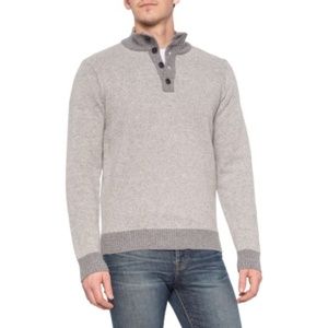 Luca Nobili Men's Button Mock Neck Wool Sweater